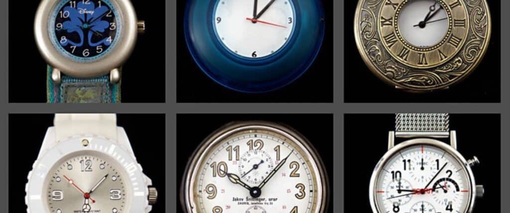 9 montres à cadrans analogiques variés