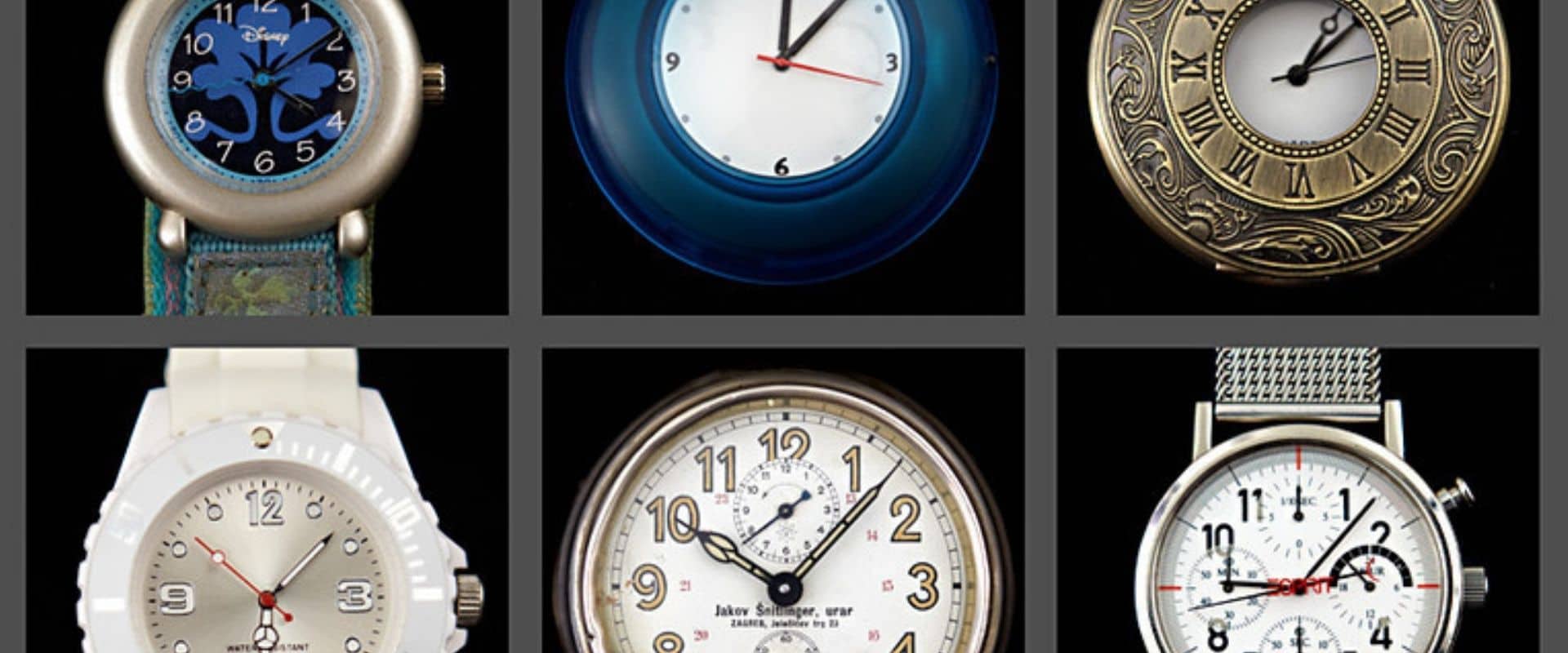 9 montres à cadrans analogiques variés